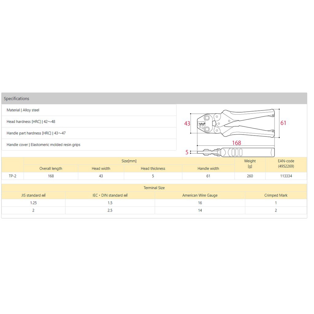 [HOT] Kìm ép cos Tsunoda TP-2 made in Japan - Chinh Hang | BigBuy360 - bigbuy360.vn