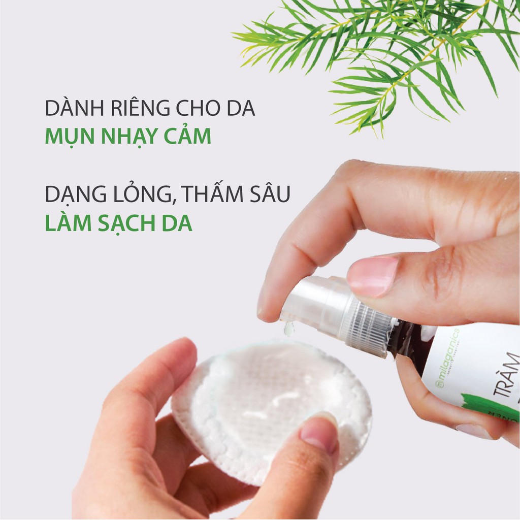 Toner Tràm Trà Ngừa Mụn & Cân Bằng Độ pH Phù Hợp Với Làn Da Mụn Nhạy Cảm MILAGANICS 250ml (Chai)
