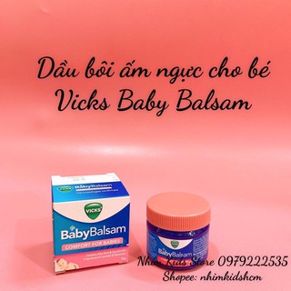 Kem bôi ấm ngực Vicks Baby Balsam Úc 50g