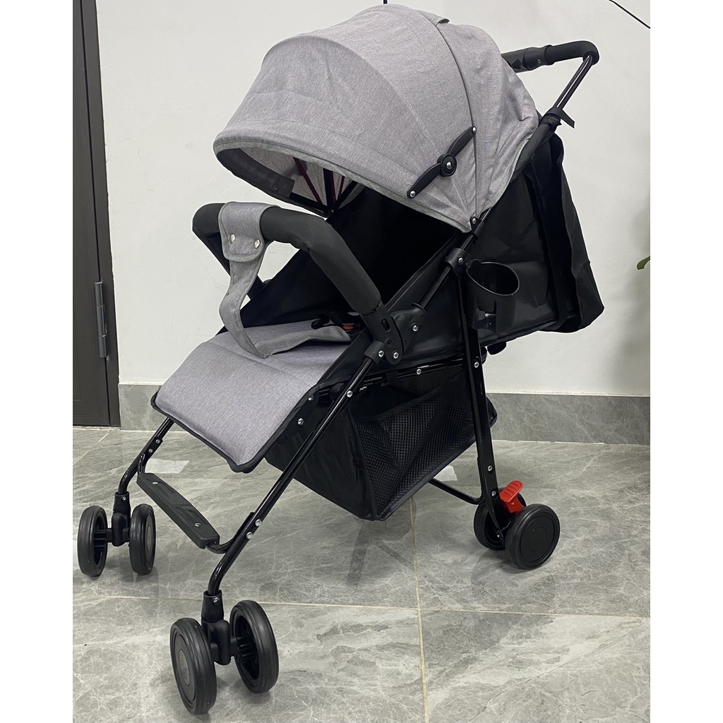 Xe đẩy trẻ em dã ngoại gấp gọn, dây đeo an toàn khung thép chắc chắn bánh xe trang bị phanh chống trơn trượt XD003