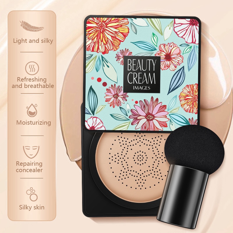 Kem nền BB Air Cushion của Hàn Quốc Nấm đầu CC Cream Kem che khuyết điểm Làm trắng Mỹ phẩm Không thấm nước Làm sáng khuôn mặt