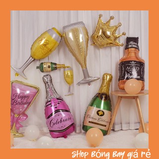 Bong Bóng Bay Hình Ly Và Chai Sampank to 80cm  BB837 Phụ Kiện Trang Trí Sinh Nhật Giá Rẻ