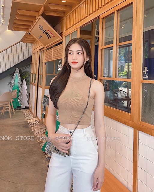 Áo Croptop Basic Ba Lỗ Gân nhà MÓM STORE [ẢNH THẬT 100%