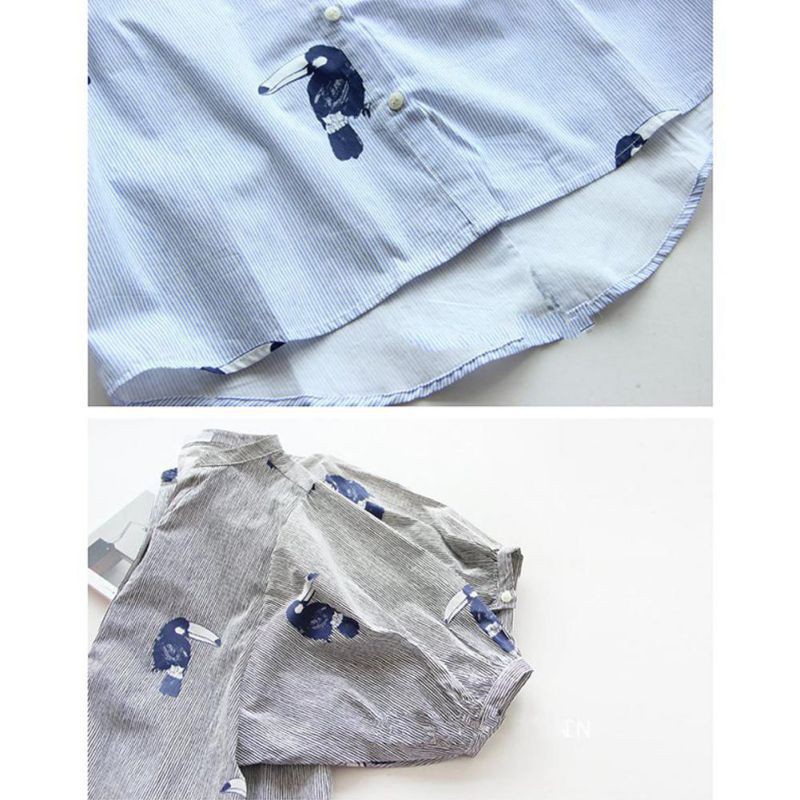 FREESHIP ĐƠN 99K_ Áo Sơ Mi Tay Lửng Hoạ Tiết Động Vật Dáng Rộng Cho Phái Nữ | BigBuy360 - bigbuy360.vn