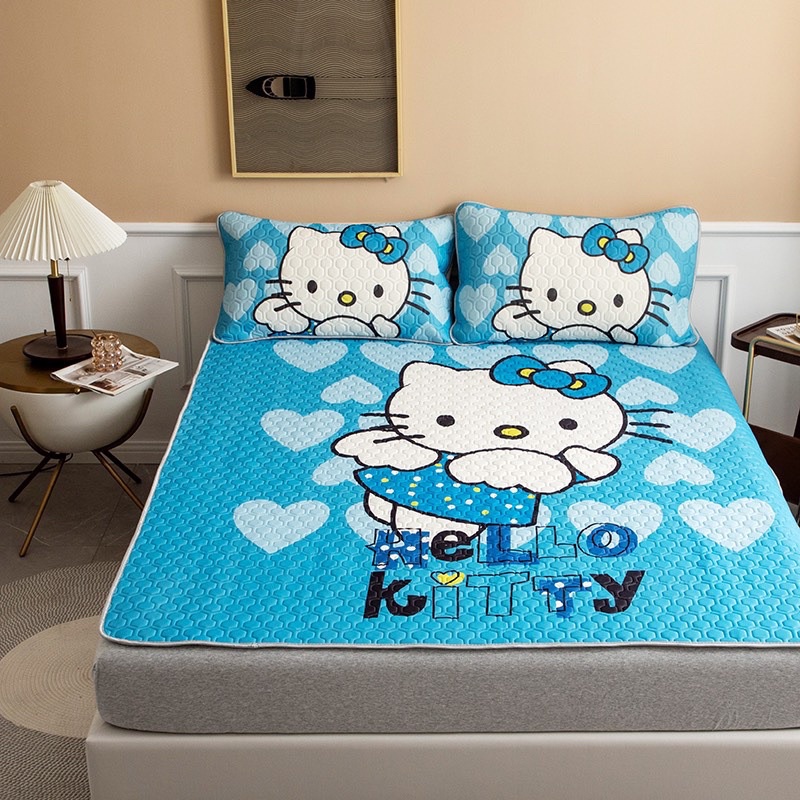 Chiếu điều hoà mủ cao su non 5D Latex mẫu cho các bé yêu thích (tặng kèm 2 vỏ gối đồng bộ )