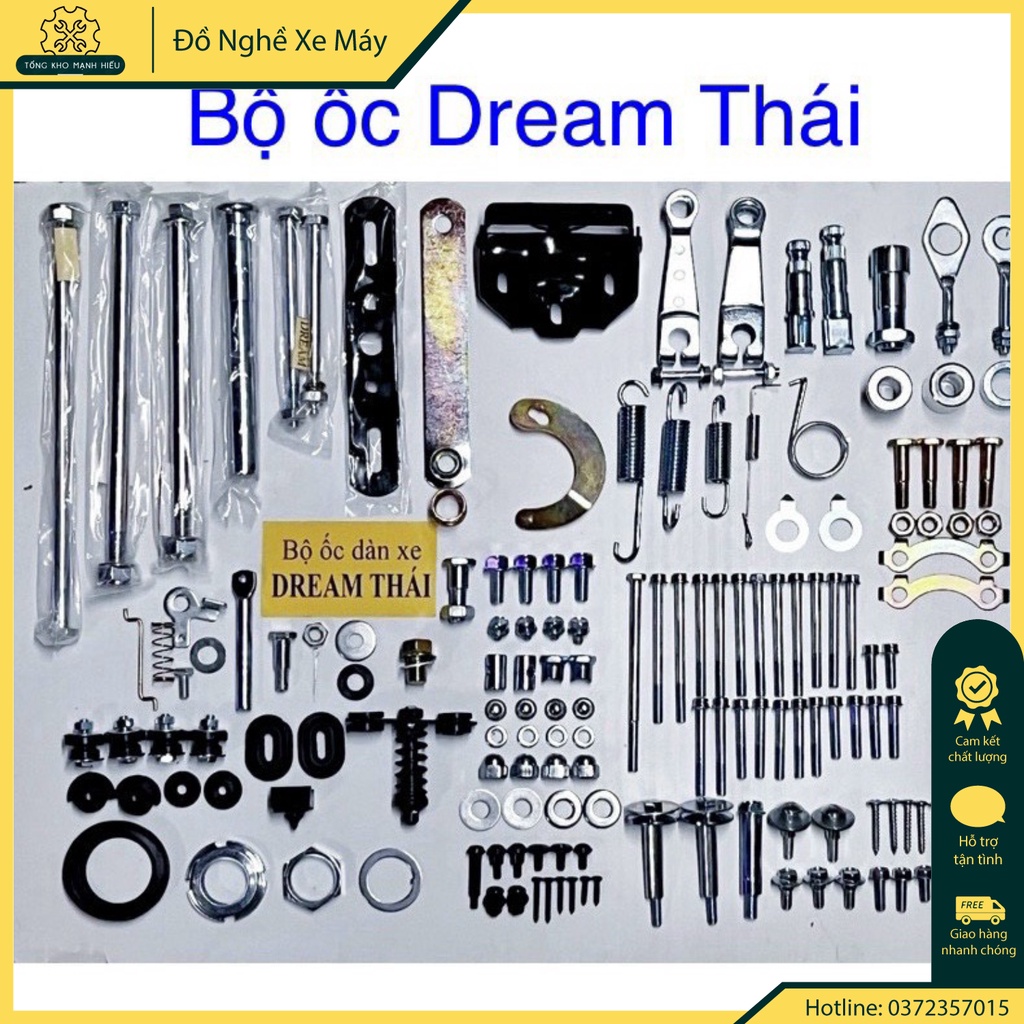 🌟 Bộ Ốc Xe Dream Thái, Việt, Wave anlpha, Wave Rs, Cup 50 Cao Cấp - Phụ Tùng Mạnh Hiếu