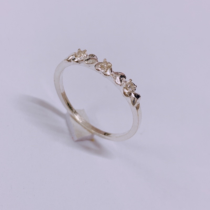 Nhẫn 1 hàng tim xinh xắn LINH MIU SILVER, Nhẫn nữ bạc ta