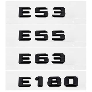 Bảng chữ cái kỹ thuật số được sửa đổi Đen và Bạc E53 E55 E63 E180 E200 E220 E230 E240 E250 E260 Nhãn dán phía sau xe bằng kim loại cho Mercedes Benz Auto ❥ ❈ Chữ cái số Trunk Biểu tượng Huy hiệu Decal