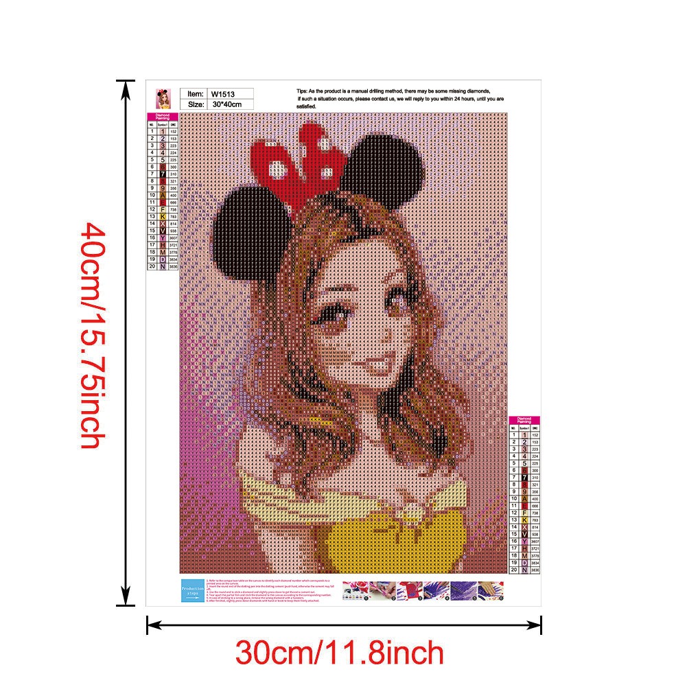 Bộ Tranh Đính Đá Trang Trí Hình Cô Gái 5d Diy Xinh Xắn