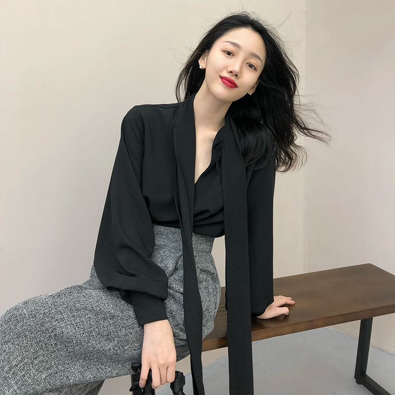 Korean Style Retro Wide Long Sleeve Shirt