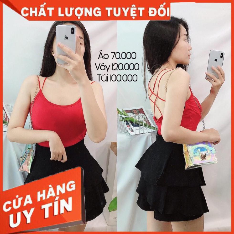 [SANG TRỌNG] -  Áo Thun 2 Dây Nhún Ngực Mẫu Mới Cực Đẹp