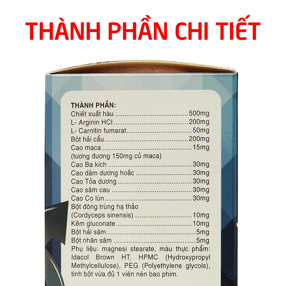 Bổ Thận Men Max AZ EUCARE từ hàu biển, ba kích, bột hải cẩu, maca tăng cường sinh lý nam - 30 viên [Bổ Thận Men Max AZ]