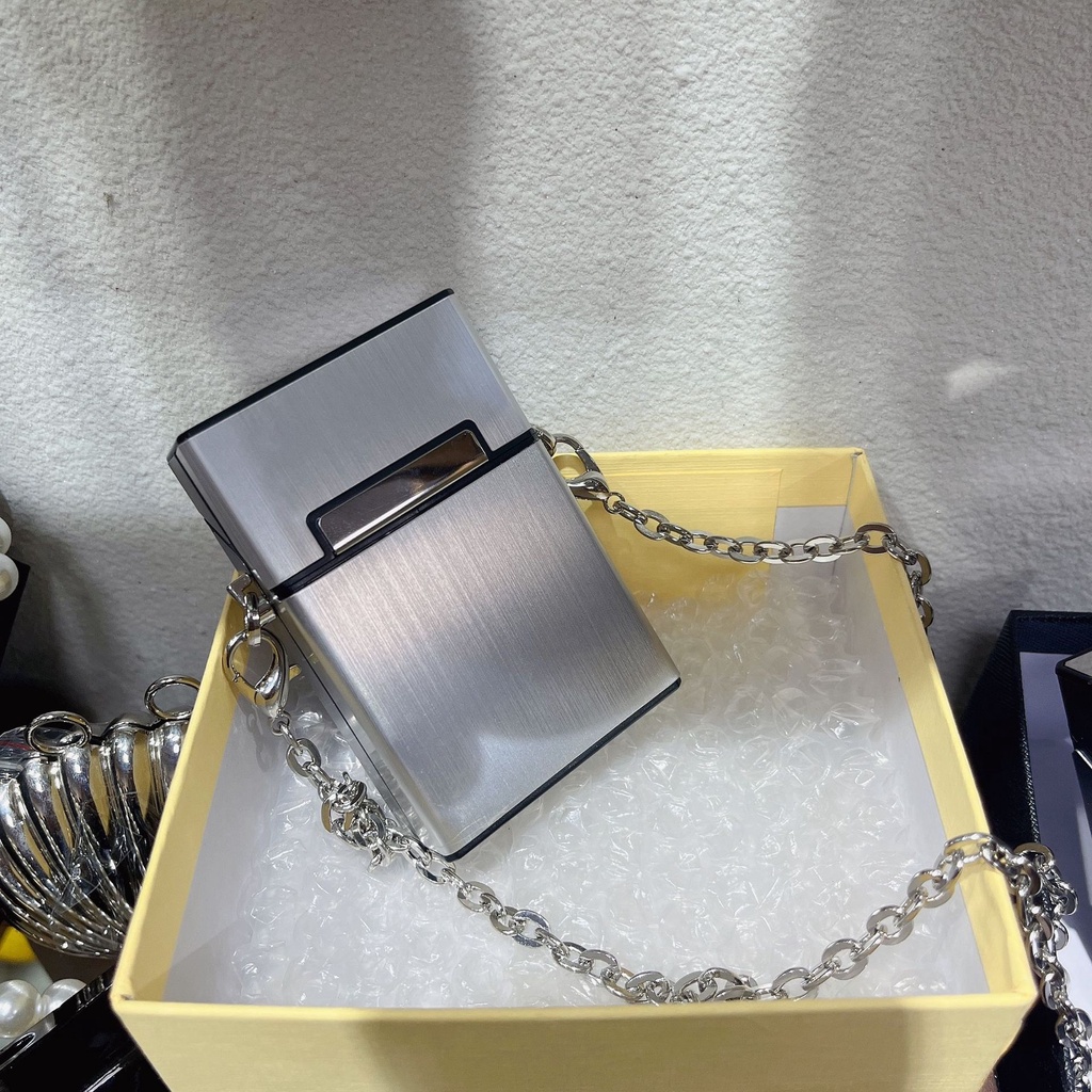 Túi Xách Mini Dáng Vuông Phối Dây Xích Thời Trang