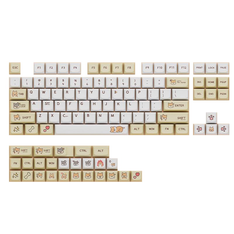 Bộ 130 Nút Bàn Phím XDA PBT In Hình Động Vật Dễ Thương