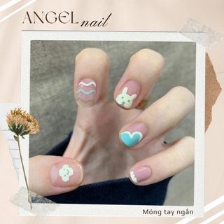 [Hàng mới về]Bộ 24 móng giả form ngắn thỏ siêu cute