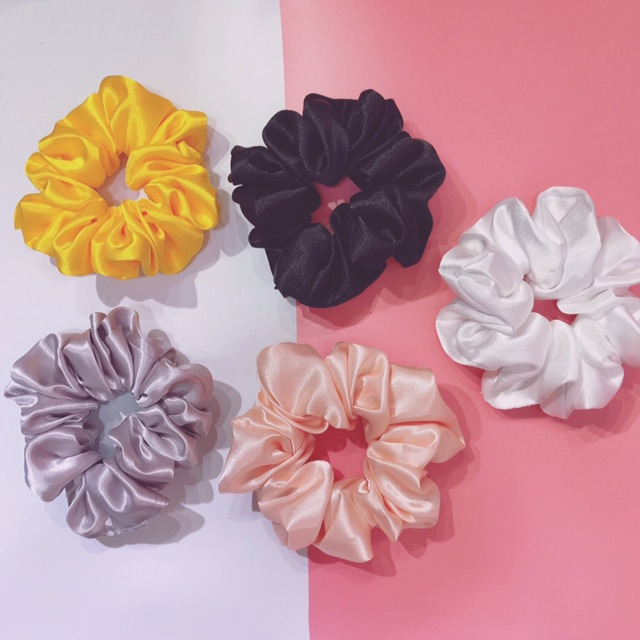 Cột tóc vải phi lụa siêu to , cực nhún - scrunchies