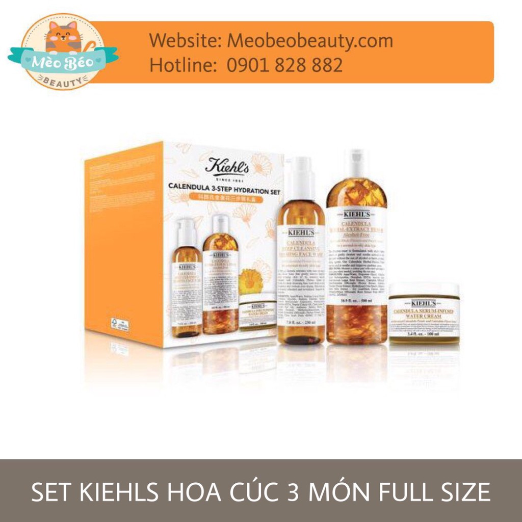 Set Kiehls 3 Món Calendula 3-Step Hydration