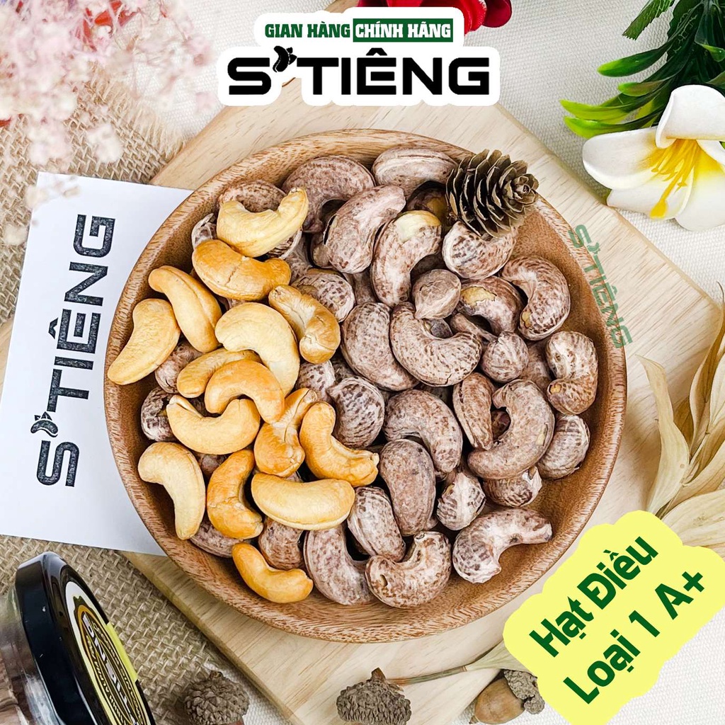500Gr Hạt Điều Rang Muối STIENG Nguyên Hạt Loại 1 A+(380-410Hạt/Kg) Hủ Thủy Tinh