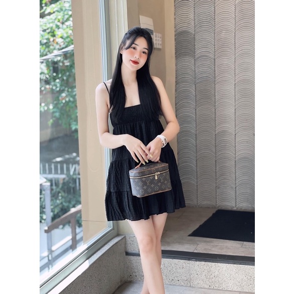 Váy đầm mini hai dây dáng xoè