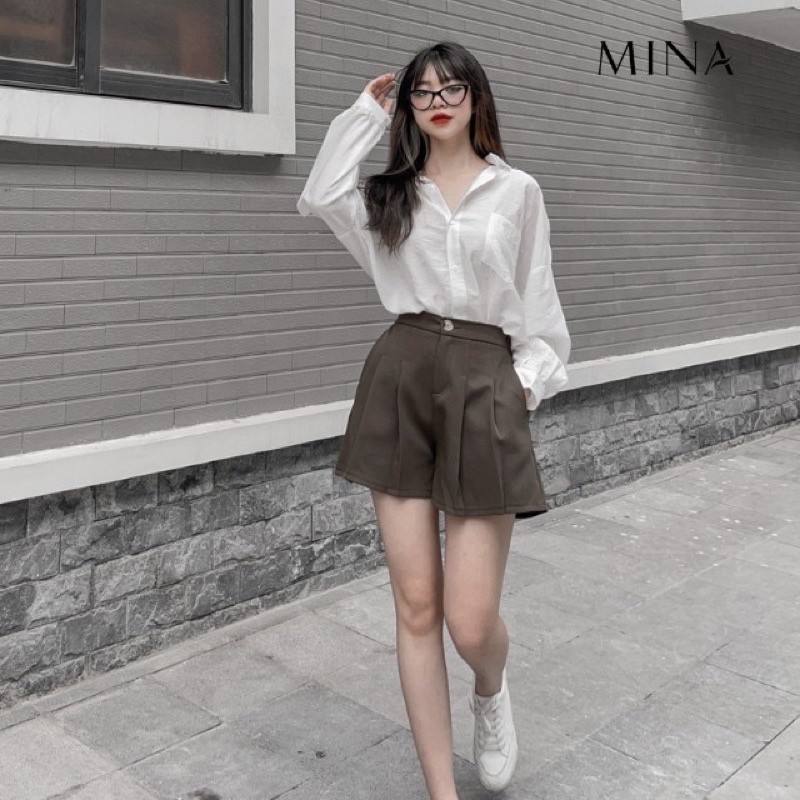 áo sơ mi nữ nam form rộng tay dài 1 túi basic, áo sơ mi unisex dáng dài mặc thoải mái