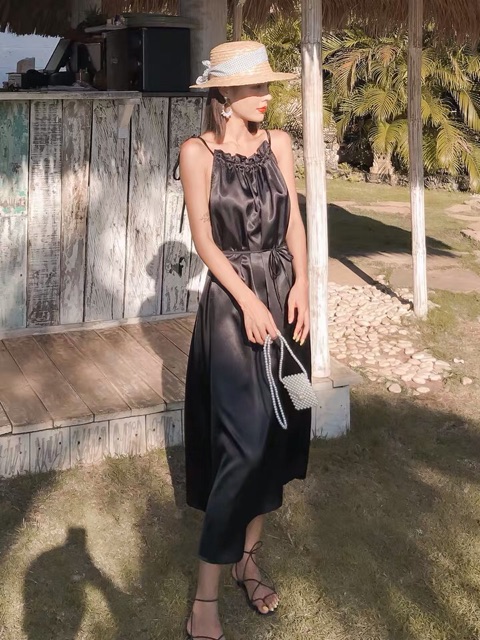Đầm maxi , cột eo