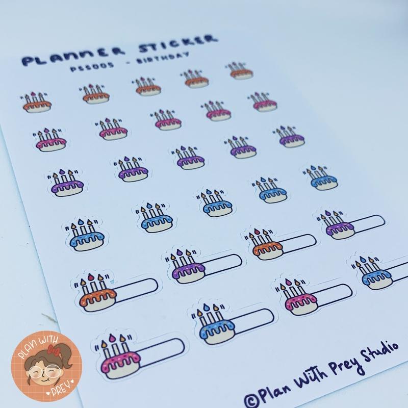 Sticker đánh dấu sinh nhật | Birthday Sticker Planner | Designed by Plan With Prey