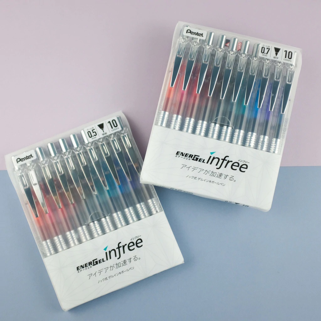 Combo 10 Bút Pentel Energel Infree 0.5mm BLN75TL - Siêu Mượt, Siêu Nhanh Khô