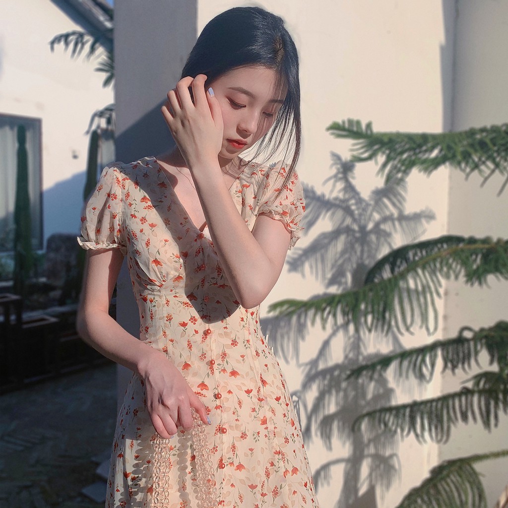 Váy hoa nhí mẫu mới nhất hàng Quảng Châu cao cấp V159 (KÈM ẢNH THẬT)