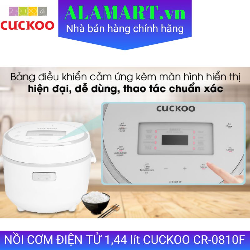 NỒI CƠM ĐIỆN TỬ CUCKOO CR-0810F 1.44L 2 - 6 người 0.8 kg gạo