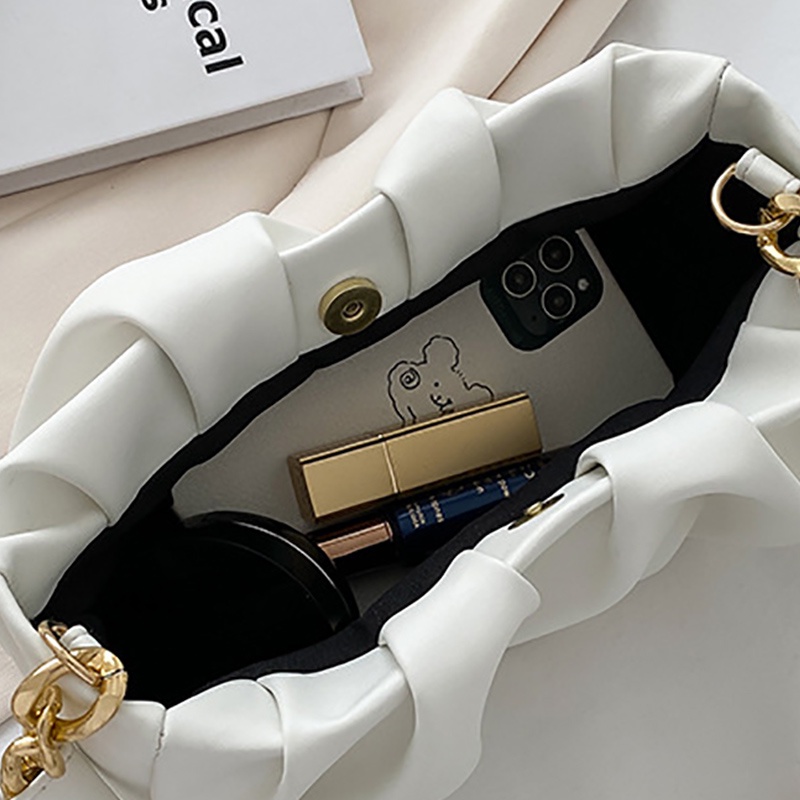 Túi Xách Đeo Vai Một Bên Vai Hình Vuông Cỡ Nhỏ Phối Dây Xích Phong Cách Phương Tây Cổ Điển Dành Cho Bạn Nữ