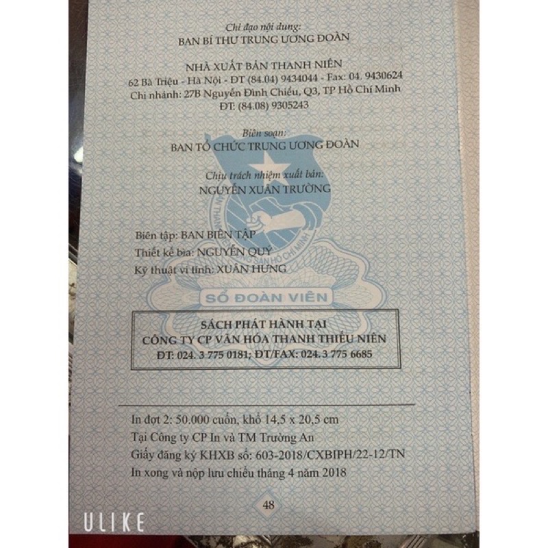 Sổ Đoàn viên mẫu mới nhất-Chính hãng