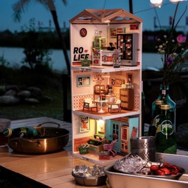 Mô hình lắp ghép quán cafe, cửa hàng - order