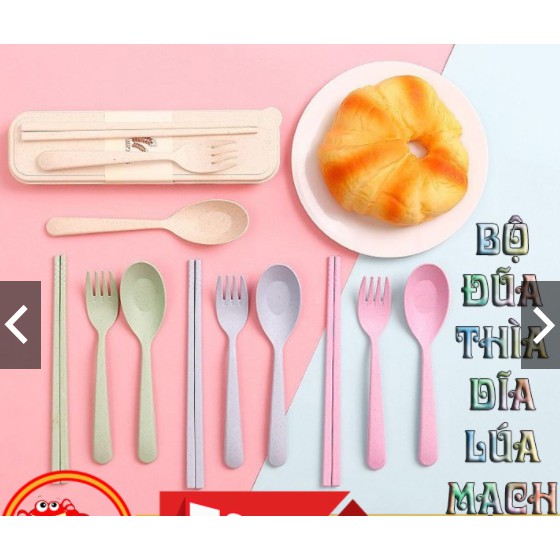 Bộ thìa đũa lúa mạch có hộp đựng