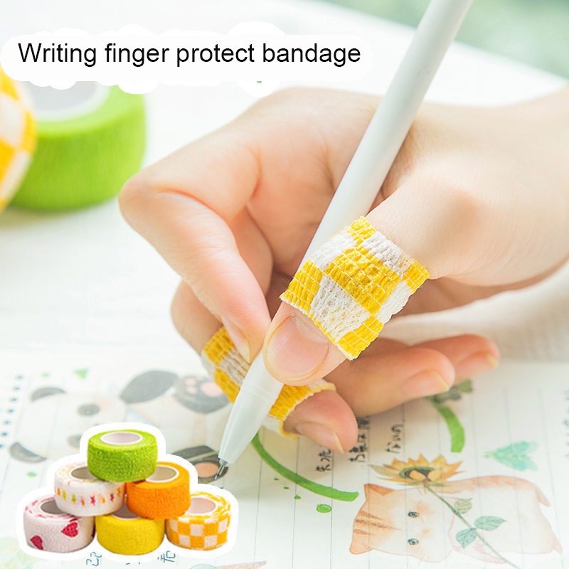 Băng quấn ngón tay tự dính chống chai tay khi viết tiện lợi, Cuộn băng dính ngón tay nhiều hình xinh xắn
