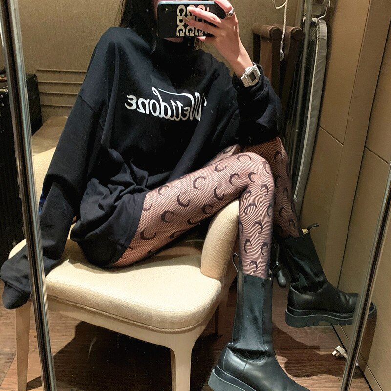 Women Dark Black Sexy Fishnet Pantyhose Tights Silk Spider Web Stockings Pantyhose Sexy Printed Mesh Stockings Thigh High Socks