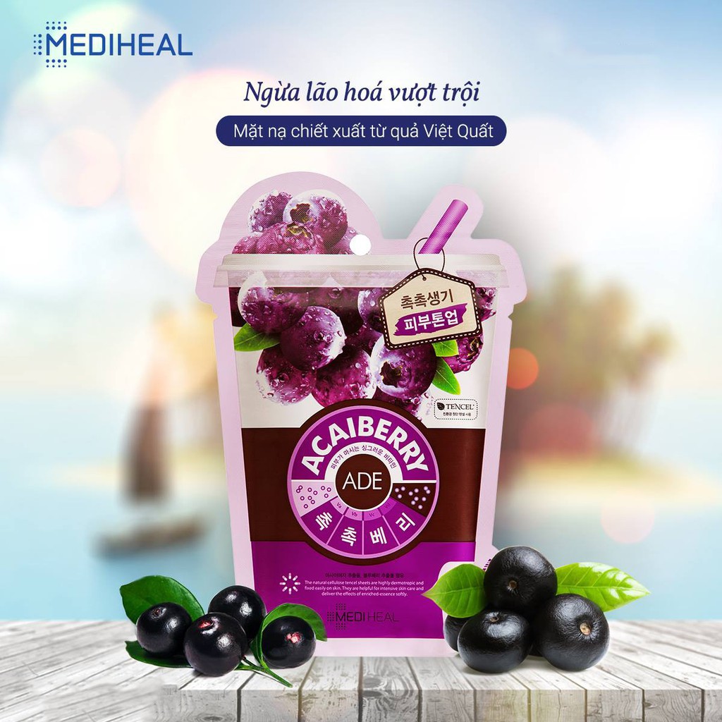 Mặt Nạ Mediheal Dưỡng Sáng Trẻ Hóa Da Chiết Xuất Việt Quất Acaiberry Vita Mask Cho Mọi Loại Da 25ml