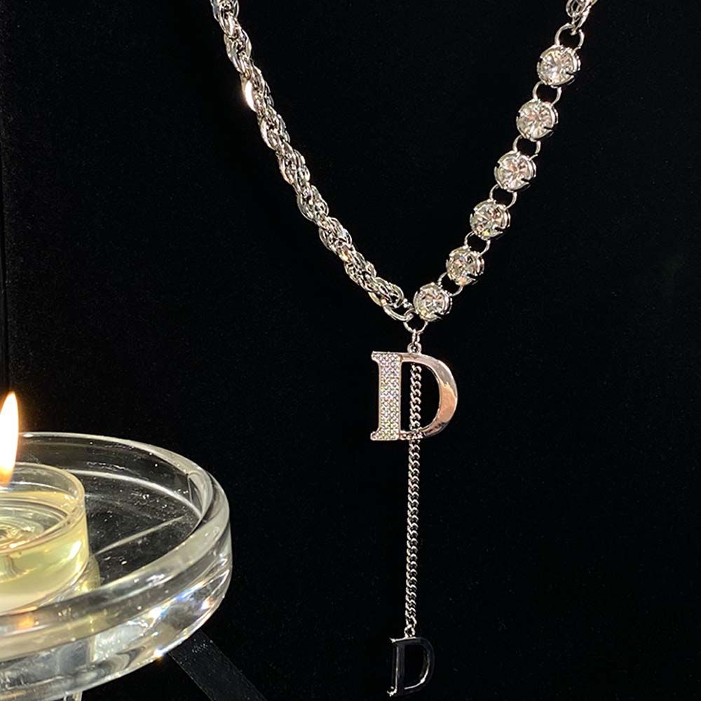 Vòng cổ hợp kim mặt chữ D phong cách Hàn Quốc thời trang cho nữ