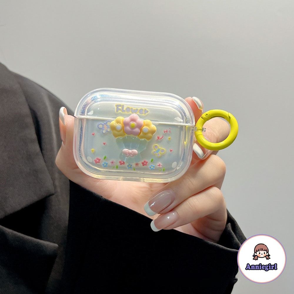 Vỏ Bảo Vệ Hộp Sạc Tai nghe không dây Airpods 1 / 2 / 3 / pro Hình Hoa 3D Bằng Silicon Mềm