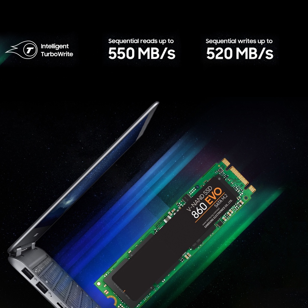 [Mã ELMALL10 giảm 10% đơn 500K] Ổ cứng SSD Samsung 860 EVO M.2 2280 Sata III tốc độ upto 550MB/s | BigBuy360 - bigbuy360.vn