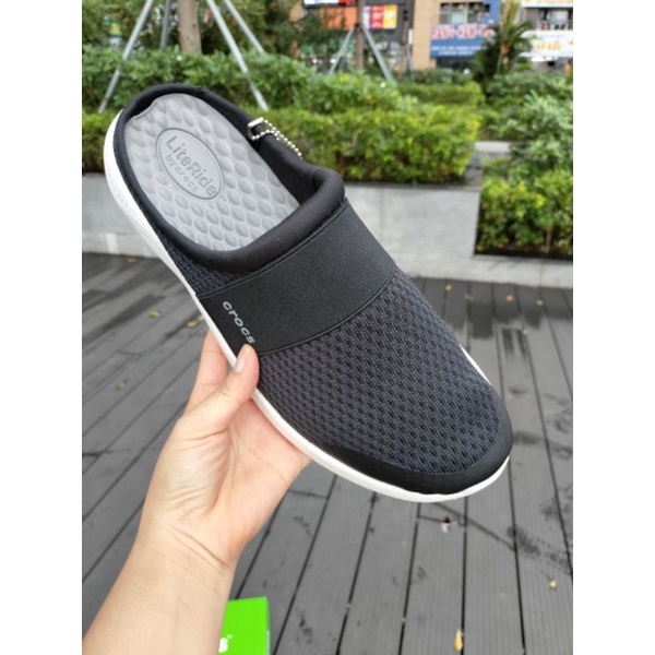 Giày sục cross literide mesh mule cho nam màu đen