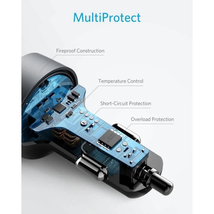 Tẩu sạc nhanh oto Anker PowerDriver PD+ 2 35w Type C 20w USB 15w IQ3 Bảo hành 12 tháng
