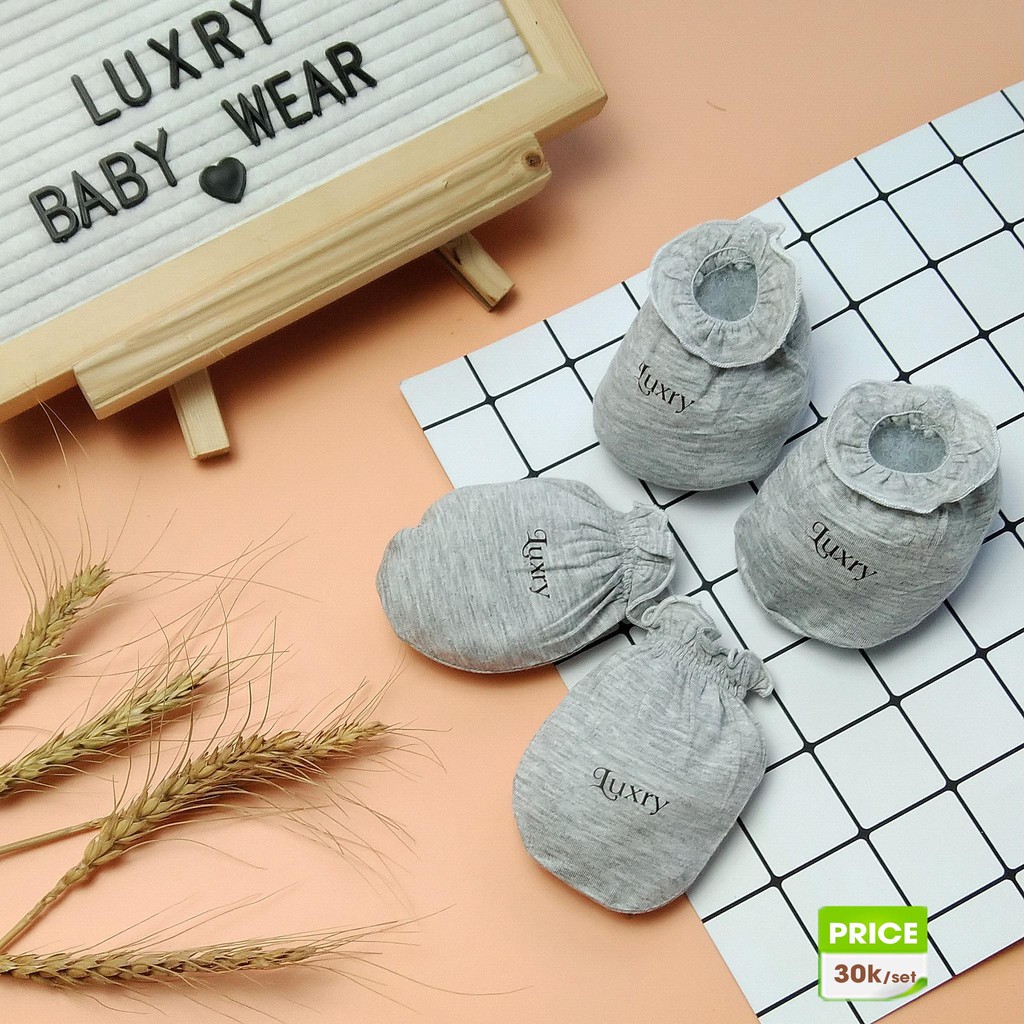 Set Bao tay/ bao chân cho bé vải sợi tre Luxry