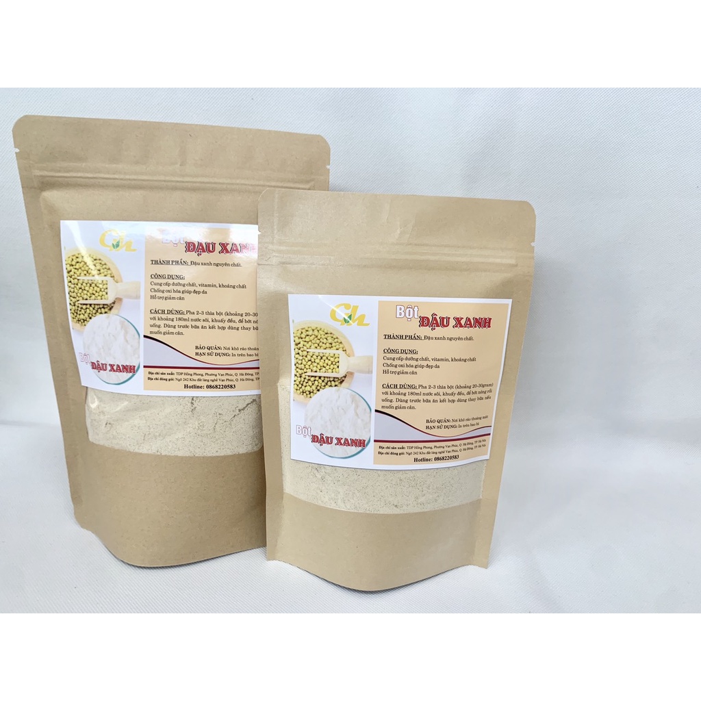 Bột đậu xanh nguyên chất không đường uống đẹp da, giải khát thơm ngon (300gram-500gram-1kg)