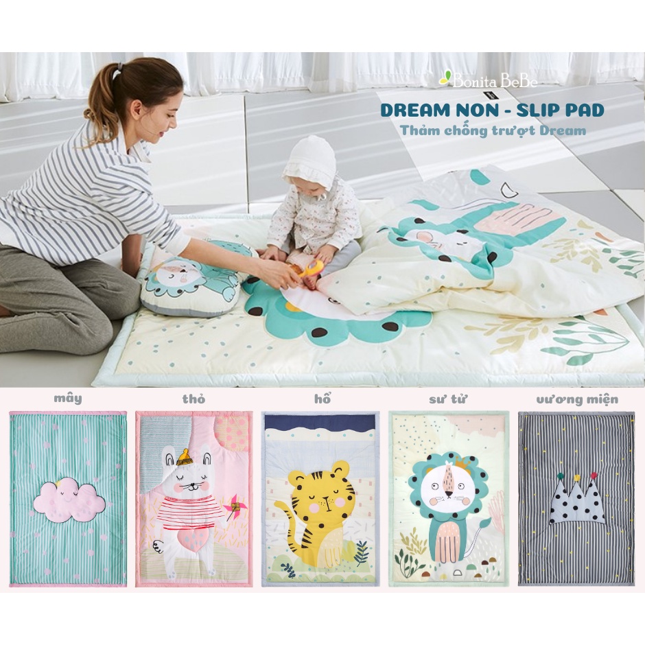 Thảm trải chần bông Dream mềm mại êm ái cho bé từ sơ sinh-6 tuổi nhập khẩu Bonitabebe HQ
