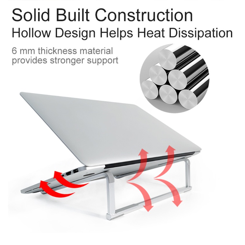 Giá Đỡ Laptop / Máy Tính Bảng Bằng Hợp Kim Nhôm Có Thể Gấp Gọn Tiện Dụng