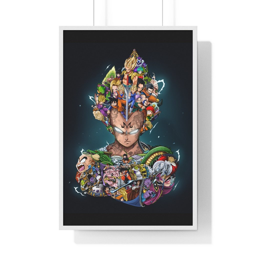 Tranh khung kính Vegeta bản màu - Cadic - Dragon Ball - Tranh treo tường anime - Trang trí decor