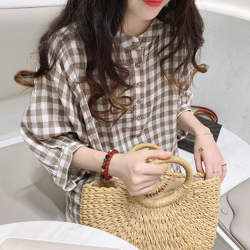 Áo Sơ Mi Tay Cánh Dơi 3 / 4 Phong Cách Hàn Quốc Cho Nữ