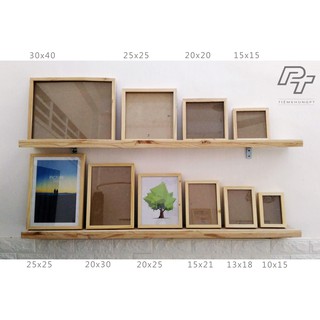 Khung Ảnh và Tranh Treo Tường - Tiệm Khung PT - Picture Frames - Khung Hình Gỗ Thông Mặt Kính