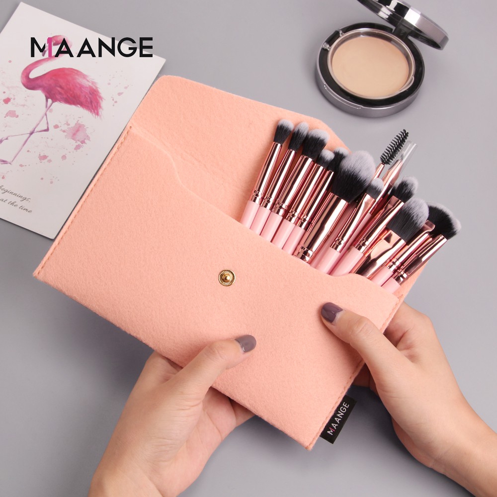 Set 14 Cọ Trang Điểm Maange Kèm Túi Trang Điểm