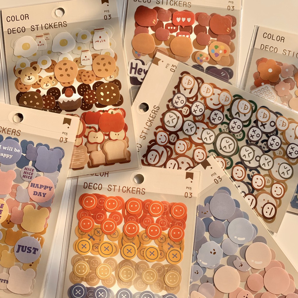 SET 3 TẤM STICKER COLORFUL (ảnh thật) - Tiệm nhà Chun